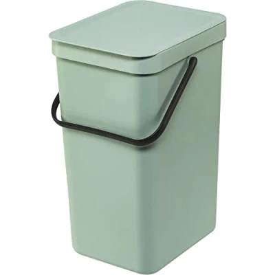 Abbildung von Brabantia Sort &amp; Go Abfallbehälter 12L Mittelgroßer Recyclingbehälter Tragegriff Pflegeleicht Auch für die Wandmontage Geeignet Küchenmülleimer Light Grey 20 x 25 35 cm