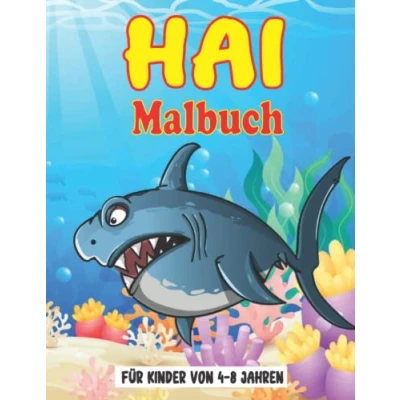 Abbildung von Hai Malbuch für Kinder von 4 8 Jahren: Farbseiten mit lustigen Illustrationen Meerestier Liebhaber, die lieben. Weißer Hai, ... Jungen &amp; Mädchen, Alter 2 4, oder 12