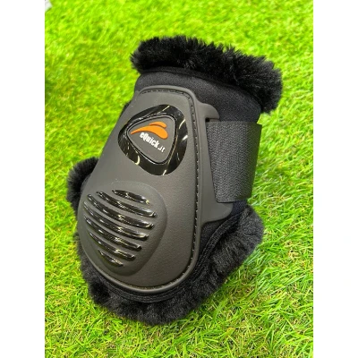 Abbildung von eQuick Streichkappen eLight Velcro Panther Schwarz Vollblut