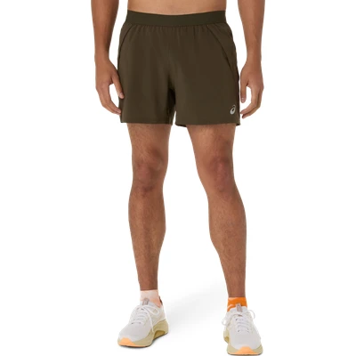 Abbildung von Asics ROAD Short Kurze Sporthose, Herren, Größe: Small, Brown stone/mantle green