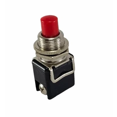 Abbildung von Taster 4A, 250V, 8A 125V (6V 9V 12V 24V DC) AUS EIN Federrücklauf Zugstift, Lochmontage 12mm, mit Befestigungsmutter, 2 Stellungen AUS/EIN Der rastet nicht ein. polig für PKW LKW Boote