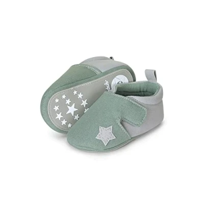 Abbildung von Sterntaler Unisex Baby Babykrabbelschuh Flacher Slipper, Grün, 19/20 EU