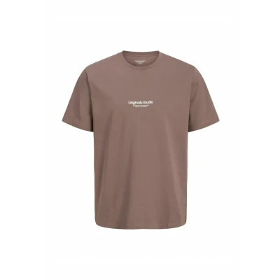 Abbildung von Jack &amp; Jones Jorvesterbro SS CREW NECK Tshirt print, Herren, Größe: Small, Deep taupe