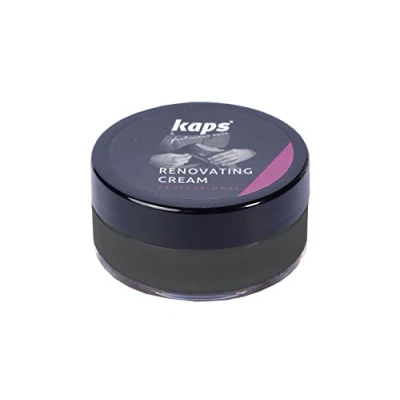 Abbildung von Reparaturcreme für Schuhe, Taschen, Sitze aus Glattleder, Kratz und Abnutzungsschutz, Kaps Renovating Cream, 10 Farben (118 Schwarz)