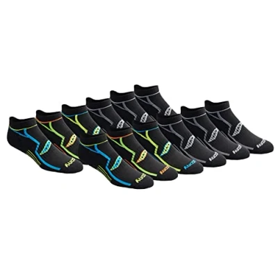 Abbildung von Saucony Herren Rundry Bolt Performance No Show Socks, Available in M XXL (6, 18 Pairs) Laufsocken, Schwarz (12 Paar), L (12er Pack)
