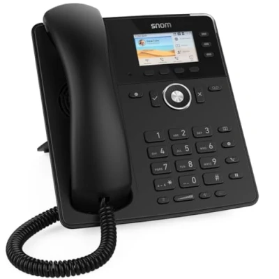 Abbildung von Snom D717 IP Telefon, SIP Tischtelefon (3 selbstbeschriftende Funktionstasten, hochauflösendes Farb TFT Display, integrierter Lichtsensor, PoE IEEE 802.3af), Schwarz, 00004397