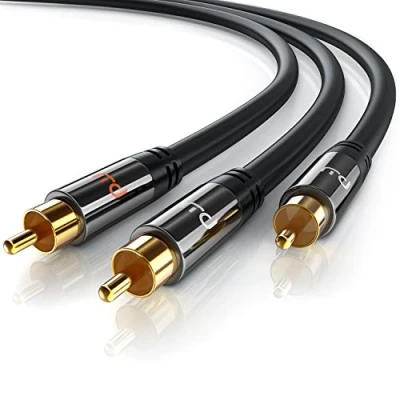 Abbildung von 7,5m Cinch Audio Kabel Koaxialkabel Subwooferkabel AUX Eingänge Digitales Audiokabel 1 Stecker zu 2 für Verstärker Stereoanlangen HiFi Anlagen &amp; andere Geräte