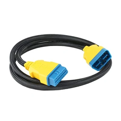 Abbildung von OURANTOOLS OBD 2 Verlängerungskabel Adapter Kompatibel Extender Diagnosestecker mit Nylon Material für Fahrzeuge Diagnosegerät (16 Pin 1.5 m Male to Female)