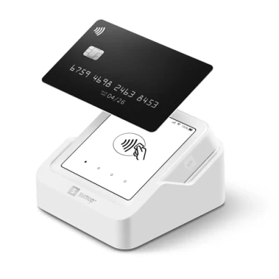 Abbildung von SUMUP Solo und Ladestation. Kartenterminal, Smarte Lösungen für Ihr Geschäft, Faire Flexible Preise