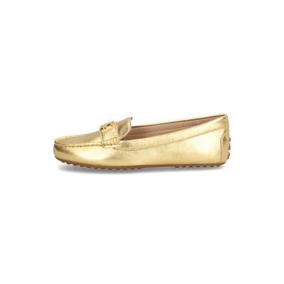 Abbildung von Lauren Ralph Barnsbury Metallic Nappa Leather Driver Mokassin, Damen, Größe: 36, Modern gold Schuhe