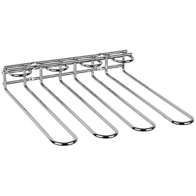 Abbildung von APS 93399 Gläserschiene, 29,5 x 32 6 cm, hochwertiger Gläserhalter aus verchromtem Weinglashalterung für 12 Gläser, Halter zum Aufhängen von Gläsern Hausbar, Küche, Bar, Restaurant, schwarz