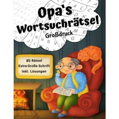 Abbildung von Opas Wortsuchrätsel Großdruck: Rätselheft mit 85 Wortsuchrätseln in großer Schrift für Senioren (Opa&#039;s Rätselbücher)