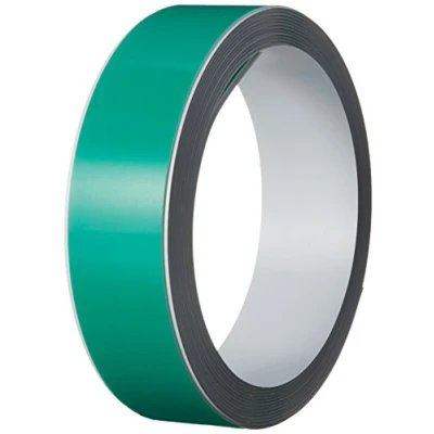 Abbildung von Durable Magnetband (selbstklebend, 3,5 cm x 500 cm), weißes Band mit grüner Schutzfolie, 471502