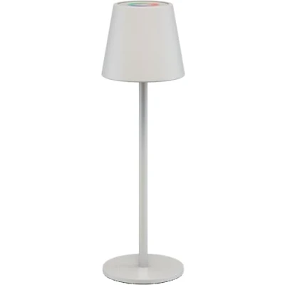 Abbildung von goobay LED Tischleuchte kabellos/stufenlos dimmbar mit Touch Steuerung/LED Akku Tischlampe für Innen und Außen / 150lm RGB Lichtfarben 3000K warmweiß, USB C, Weiß 73928