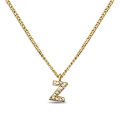 Abbildung von GD GOOD.designs Kette Buchstabe Z Gold für Damen I 18K vergoldete Halskette mit Zirkonia Initialien Goldene Edelstahl Buchstabenkette (Buchstabe Z)