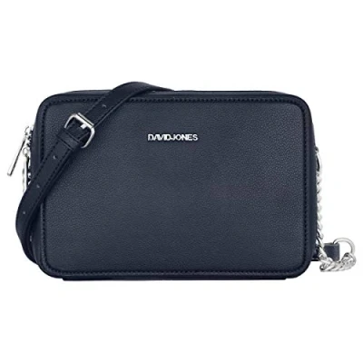 Abbildung von David Jones Damen Kleine Umhängetasche Frau Quadratische Handtasche PU Leder Kette Schultertasche Elegant Crossbody Bag Handy Tasche Mini Abendtasche Party Clutch Pochette Mode Dunkelblau