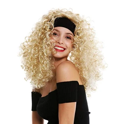 Abbildung von WIG ME UP LM 153 ZA89/ZA88 Perücke Damen Karneval Stirnband lang gelockt lockig voluminös blond