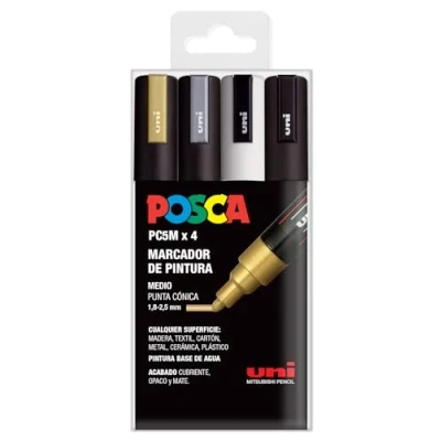 Abbildung von UNI Posca Set PC 5M 4 GSWB 4er Pack, 1 Stück (4er Pack)