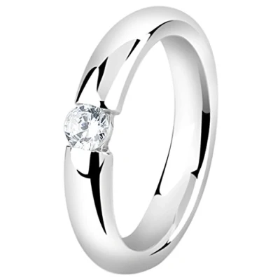 Abbildung von Nenalina Damen Silbering Spannring Verlobungsring vergoldet mit 4 mm weißem Cubic Zirkonia, 925 Sterling Silber, Farbe Gold, 0603530419_58