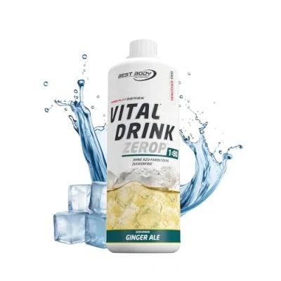 Abbildung von Best Body Nutrition Vital Drink ZEROP® Ginger Ale, Original Getränkekonzentrat Sirup zuckerfrei, 1:80 ergibt 80 Liter Fertiggetränk, 1000 ml