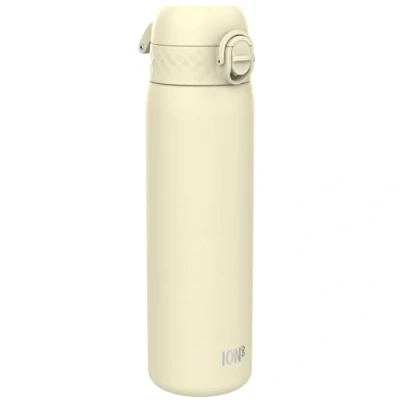 Abbildung von ION8 Leicht Stahl Trinkflasche, 600 ml, Nicht IsoliertAuslaufsicher, Einhandöffnung, Sichere Verriegelung, Spülmaschinenfest, Klappdeckel, Tragegriff, zu Reinigen, Cremeweiß