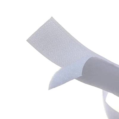 Abbildung von Weißes Klettband Set zum Aufnähen, mit nicht klebender Rückseite, Nylongewebeverschluss, 3 cm 2 m