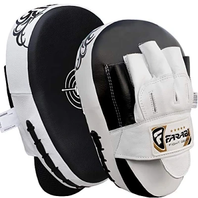 Abbildung von Farabi Sports pratzen Echtes Leder gebogen handpratzen Box MMA Muay Thai Training Kickboxen Kampfsport boxpratzen