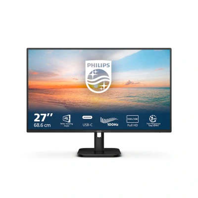 Abbildung von PHILIPS 27E1N1300A 27 Zoll Full HD Monitor, Lautsprecher (1920x1080, 100 Hz, HDMI, USB C (65W Power Delivery), Hub) schwarz