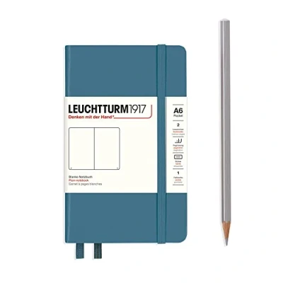 Abbildung von LEUCHTTURM1917 365629 Notizbuch Pocket (A6), Hardcover, 187 nummerierte Seiten, Stone Blue, Blanko