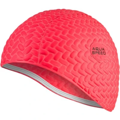 Abbildung von Aqua Speed Badehaube Damen Mädchen Badekappe Lange Haare Frauen Schwimmhaube Schwimmkappe wasserdicht Womens Swimming Cap for Long Hair Schwimmen Latex Rot Bombastic Tic Tac