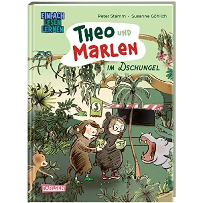 Abbildung von Theo und Marlen im Dschungel: Einfach Lesen Lernen Witziges Kinderbuch für Leseanfänger*innen ab 6 über die Macht der Fantasie