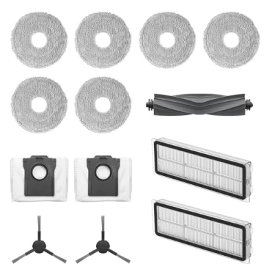 Abbildung von Dreame Zubehörset für L10s Plus Roboter Beinhaltet 6x Mopptücher (3 Paare), 2x Filter, Seitenbürsten, Staubauffangtaschen, 1x Hauptbürste, Original Zubehör