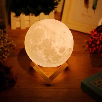 Abbildung von 3D Mond 15cm/5.91&quot; Light Moonlamp, Helligkeit Led Nachtlicht Stimmungslicht Dimmbare Touch Lampe für Wohnzimmer, Geschenk am Weihnachten Liebhaber, Kunststoff, 15 cm