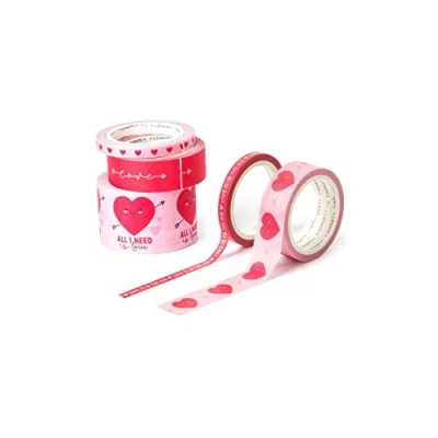 Abbildung von Legami Set mit 5 Klebeband, Tape by Tape, Länge m, bunte Klebebänder aus Papier, 3 verschiedene Bänder für Dicke und Muster
