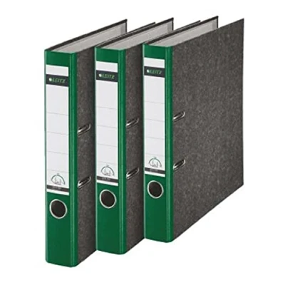 Abbildung von Leitz Qualitäts Ordner, 3er Pack, Wolkenmarmor Papier, A4, 5,2 cm Rückenbreite, Grün, 310315055