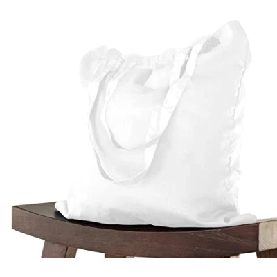 Abbildung von ELES VIDA 5 STÜCK Baumwolltasche 38 x 42 cm unbedruckt, Lange Henkel Stofftasche Tragetasche Umhängebeutel Baumwollbeutel Jutebeutel ÖKO TEX® geprüft Stoffbeutel, Einkaufstasche, Jutebag Weiß