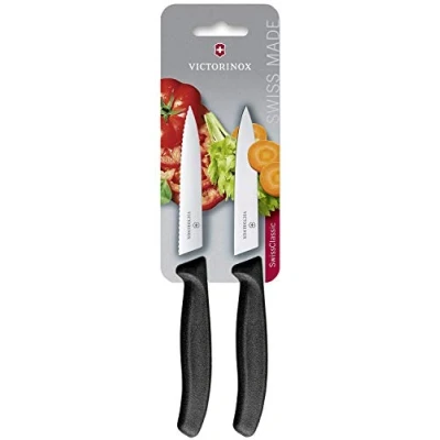 Abbildung von Victorinox Swiss Classic, Profi Gemüsemesser Set, Extra Scharfe Klinge, Made, Robuster Kunststoffgriff, schwarz