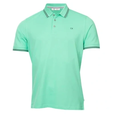 Abbildung von Calvin Klein Herren Campus 3 Knopf Polo Hemd Minze gekippt L