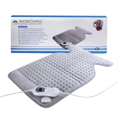 Abbildung von Mobiclinic®, Heizkissen für Rücken Schulter Nacken, Europäische Marke, Sehr niedriger Verbrauch, 3 Temperaturstufen, 62x43cm, Rücken, Muskel, Schulter, Grau