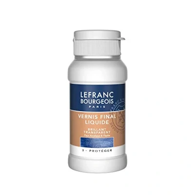 Abbildung von Lefranc &amp; Bourgeois 300665 Glänzender Schlussfirnis, für Acrylfarben, glänzend, transparent, gilbungsbeständigen Schutz Ihrer Bilder, 120ml Flasche, Firniss glänzend Flasche