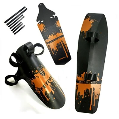Abbildung von FETESNICE Garde Boue de vélo Avant et arrière Pour VTT,Garde Boue,Mountainbike,Garde VTT, Route, Orange