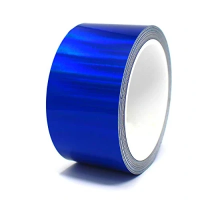 Abbildung von (1,39/m) 10 Meter Hologramm Zierstreifen Basteln Möbel Auto Motorrad Modellbau Deko Dekorstreifen Klebestreifen selbstklebend DIY (Hologramm Blau, 30mm Breite)