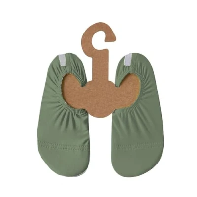 Abbildung von Slipstop Kinder Strandschuhe Anti Rutsch Ballett Schuhe Schwimmschuhe Urlaub Badeschuhe Pool Unisex grün Basil Junior, Größe 30 32