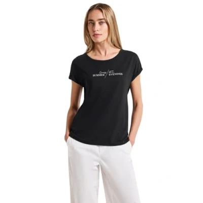 Abbildung von Street One Print Tshirt print, Damen, Größe: 44, Schwarz