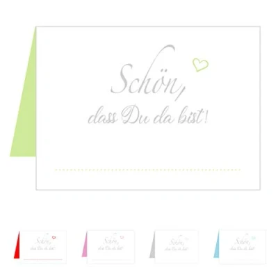 Abbildung von Edition Seidel Set 25 Premium Tischkarten Platzkarten Namenskarten Hochzeit Geburtstag Taufe Kommunion Konfirmation Firmung Jugendweihe Feier Jubiläum (Herzen Grün, Karten)