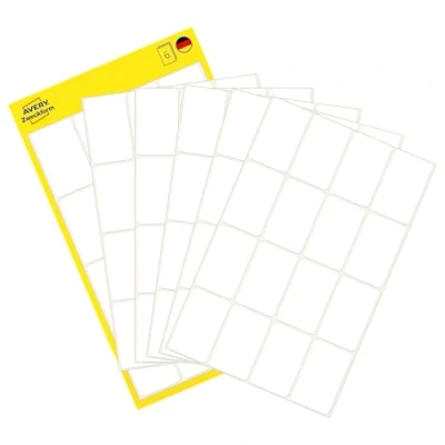 Abbildung von AVERY Zweckform 3074 Haushaltsetiketten selbstklebend (29x18 mm, 96 Aufkleber auf 6 Bogen, Vielzweck Etiketten für Haushalt, Schule und Büro zum Beschriften Kennzeichnen) blanko, weiß