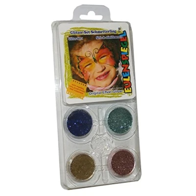 Abbildung von Eulenspiegel 908105 Schmink Set Glitzer Schmetterling, Glitter Set, für Karneval, Mottoparty