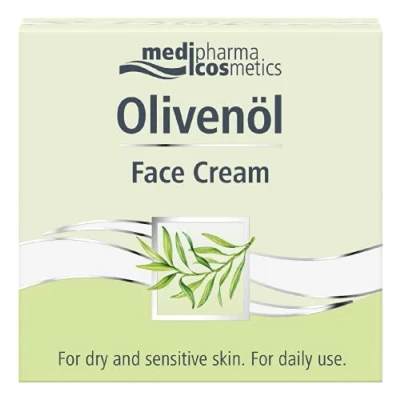 Abbildung von Medipharma Cosmetics Olivenol Face Cream feuchtigkeitsspendende und pflegende Gesichtscreme 50 ml Behandlung mit Olivenöl, Mandelöl Avocadoöl für trockene Haut (Damen Herren)