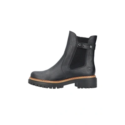 Abbildung von Rieker Damen Chelsea Boots 72690, Frauen Stiefeletten,Bootee,Booties,halbstiefel,Kurzstiefel,uebergangsschuhe,schwarz (00),38 EU / 5 UK