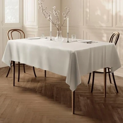 Abbildung von Qualitäts Tischdecke Textil Eckig 140 x 180 cm, Farbe wählbar (140 240cm, Crème)